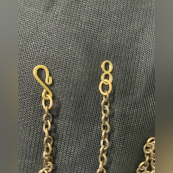 Vintage Goddess of the First Harvest Triple Moon Necklace with Golden Glass Opal - Picture 7 of 8